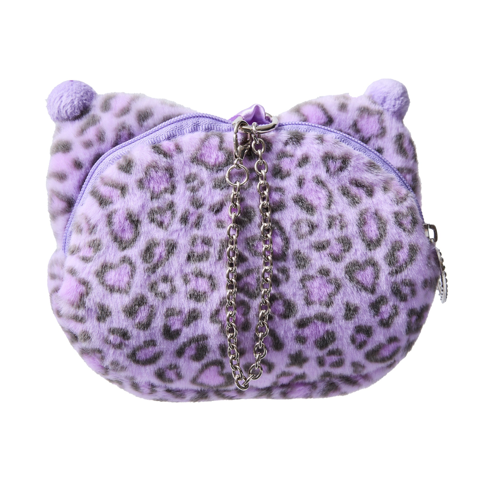 Kuromi Face-Shaped Pouch Bag Charm (Leopard Gal Cat)