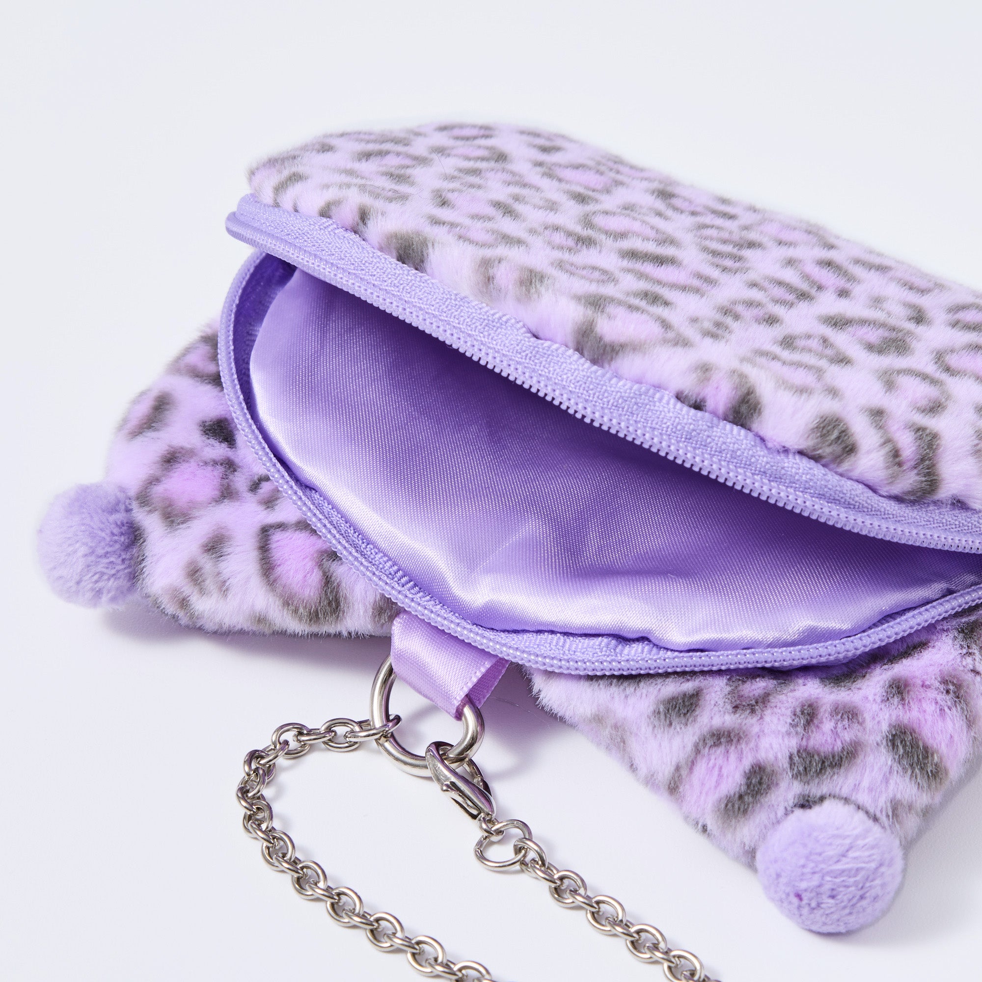 Kuromi Face-Shaped Pouch Bag Charm (Leopard Gal Cat)