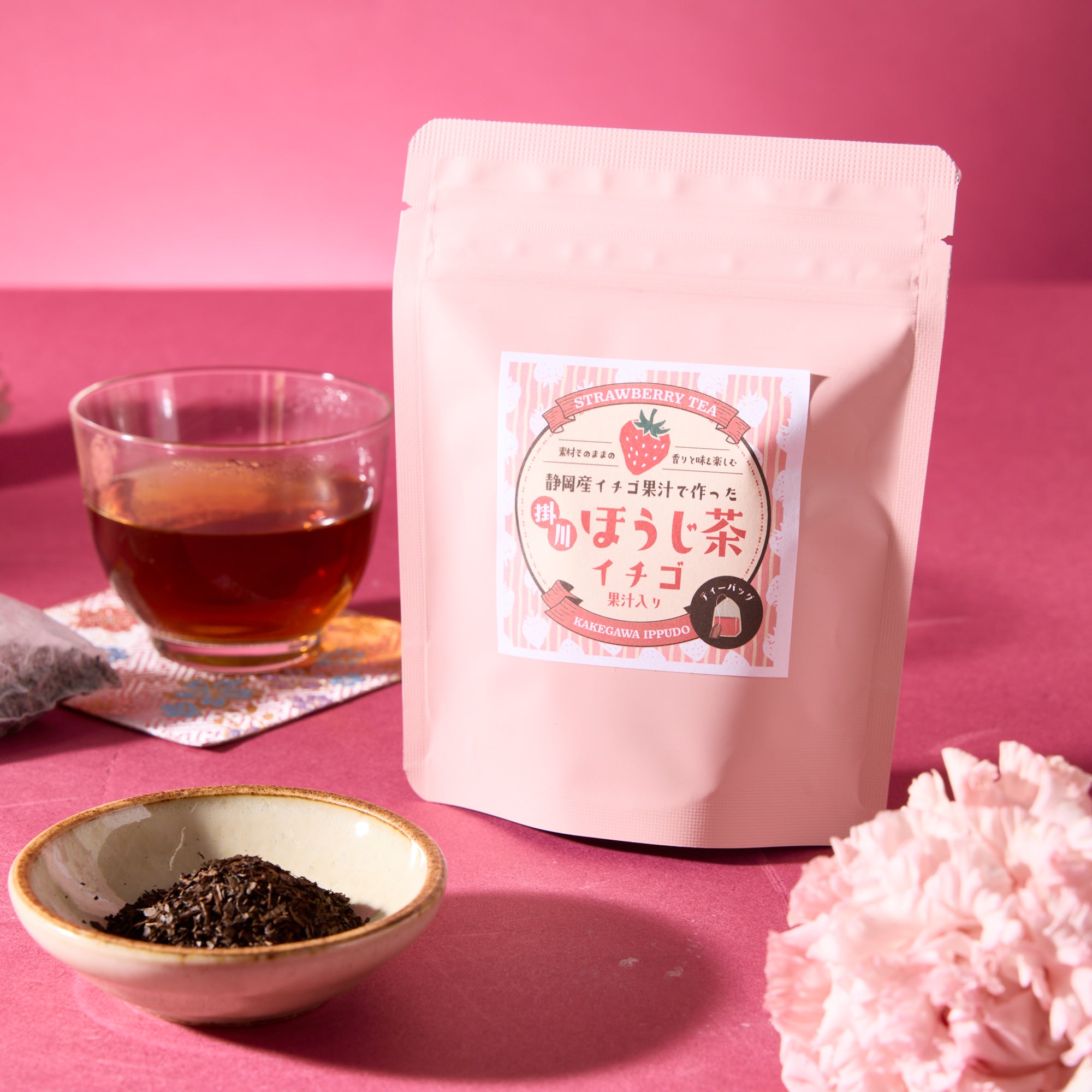 Kakegawa Ippudo Strawberry Hojicha Tea Pack (6 tea bags)
