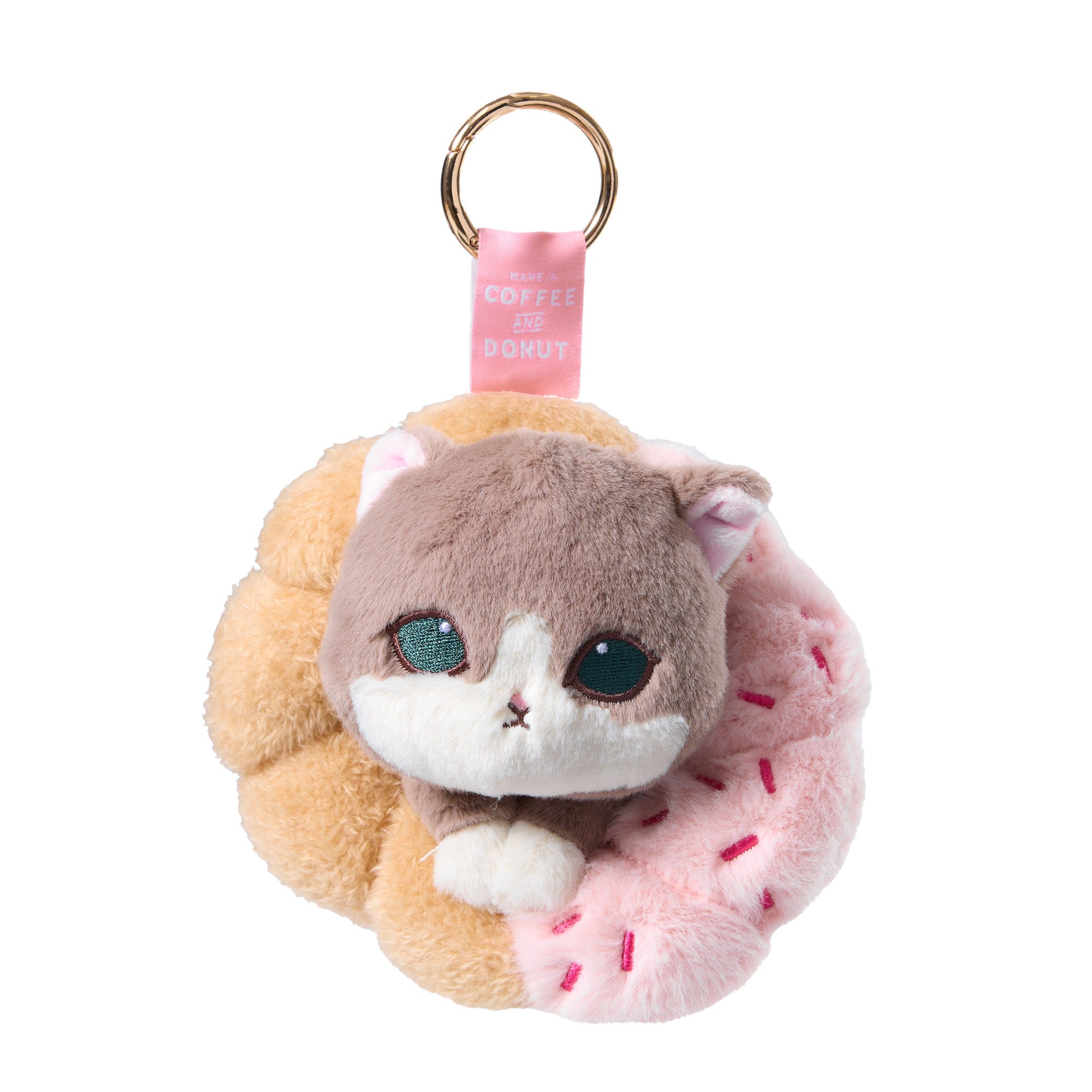 Mofusand Coffee and Donuts Plush Keychain - Berry