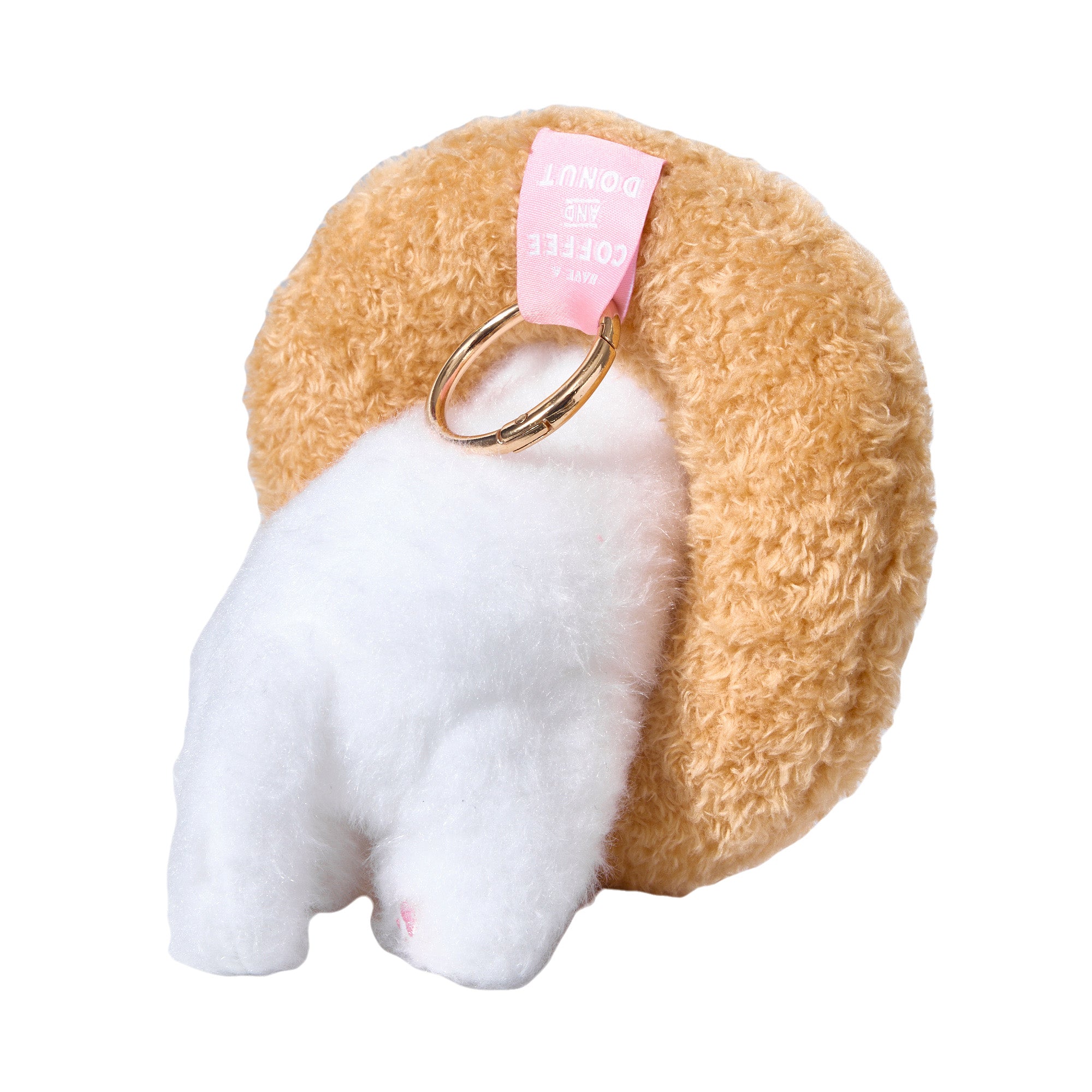 Mofusand Coffee and Donuts Plush Keychain - Strawberry Cruller