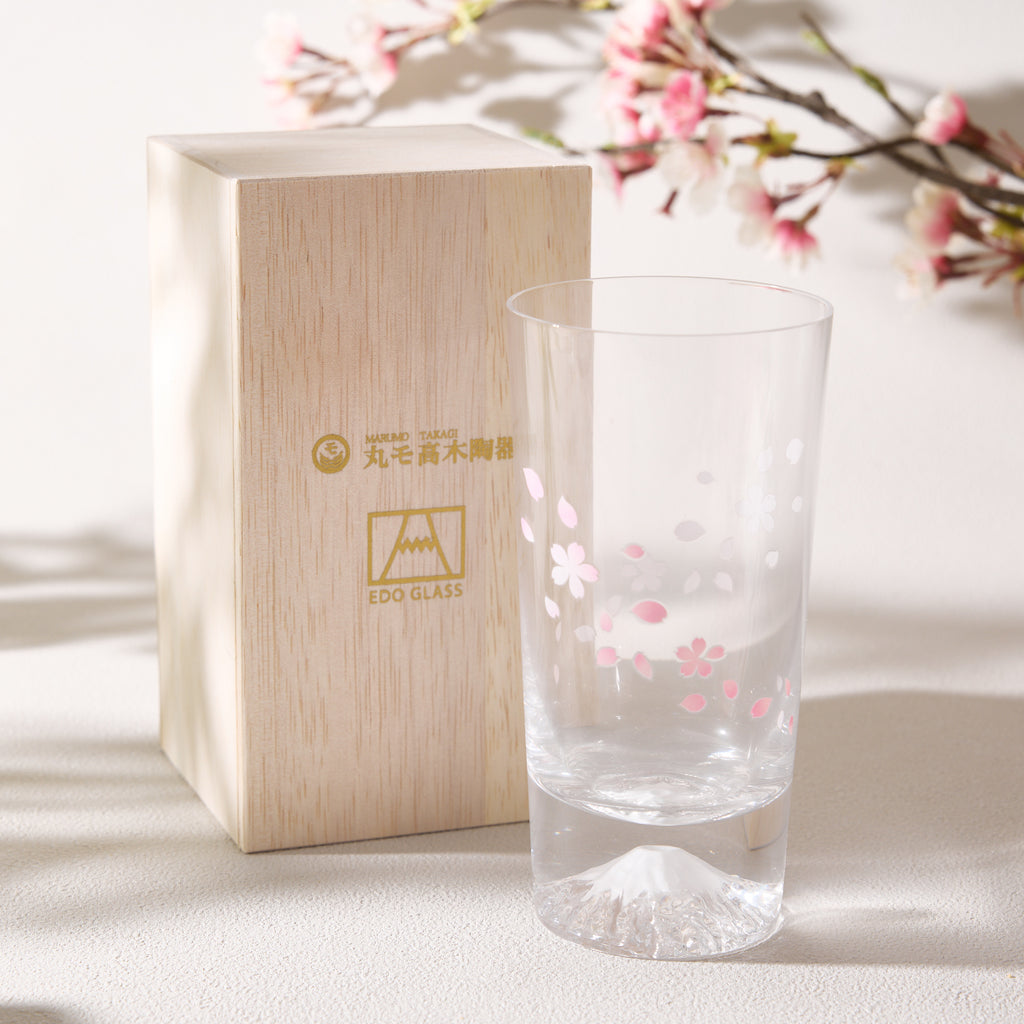 Color Changing Sakura and Mt. Fuji Glass