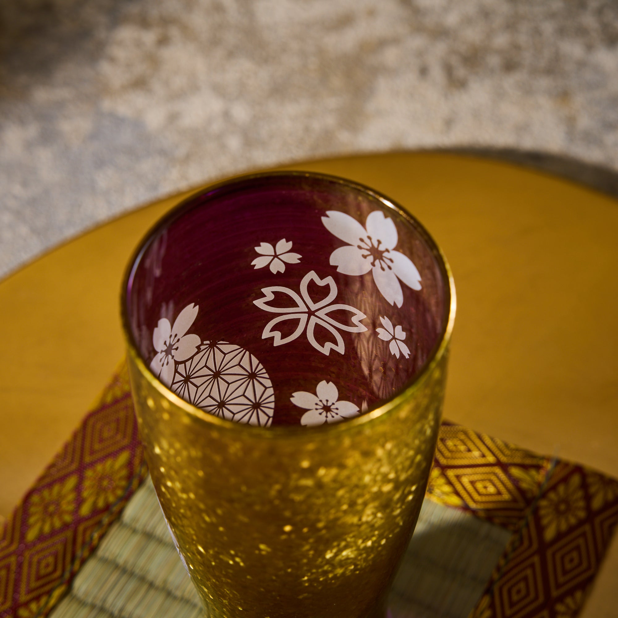 Mino Kiriko Sakura Glass
