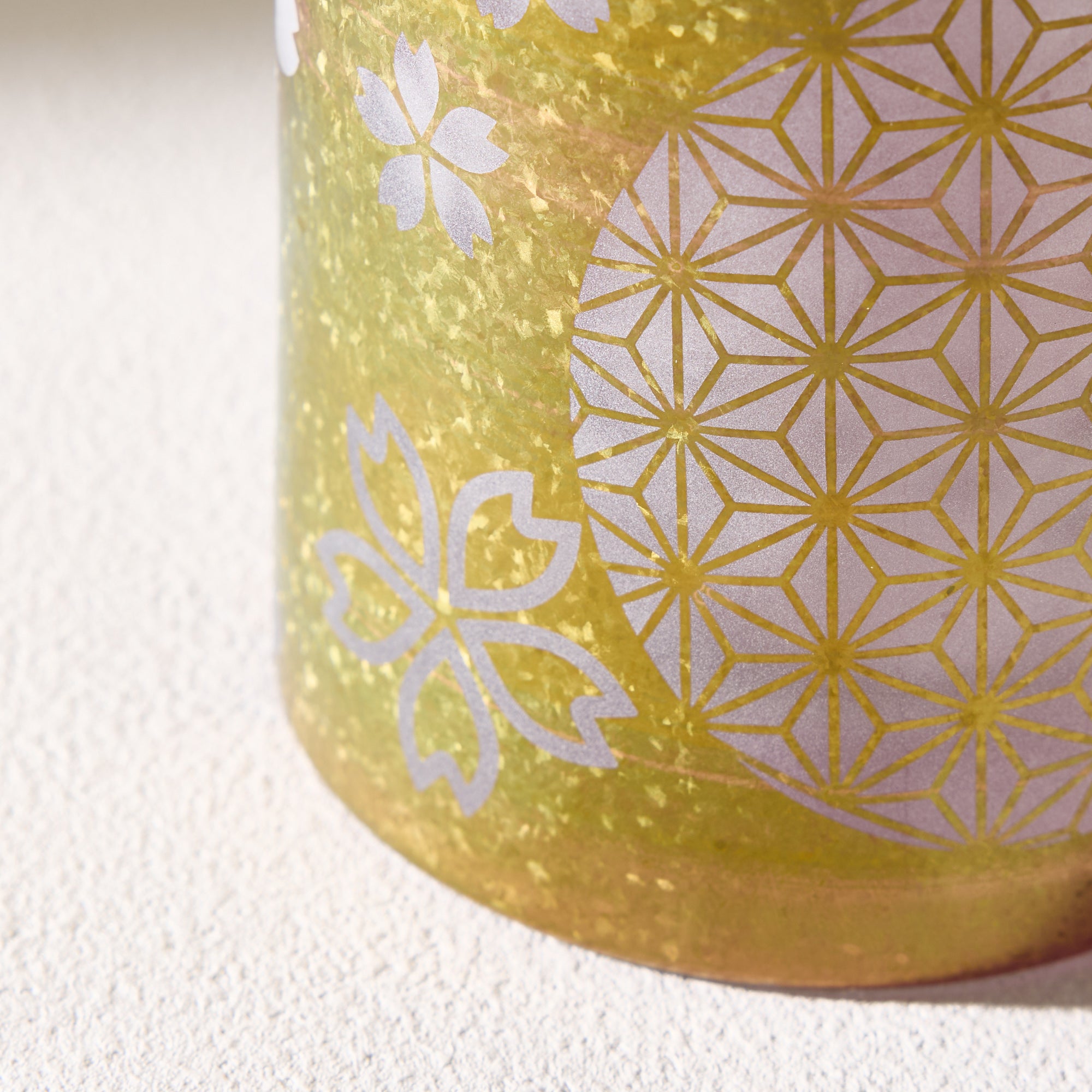 Mino Kiriko Sakura & Asanoha Pattern Glass