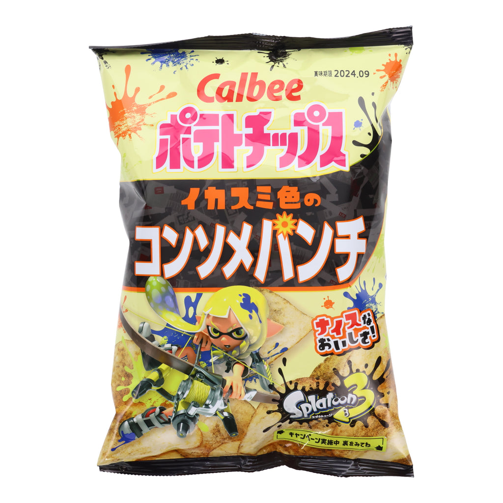 Calbee Potato Chips Squid Ink Color Consumme Punch