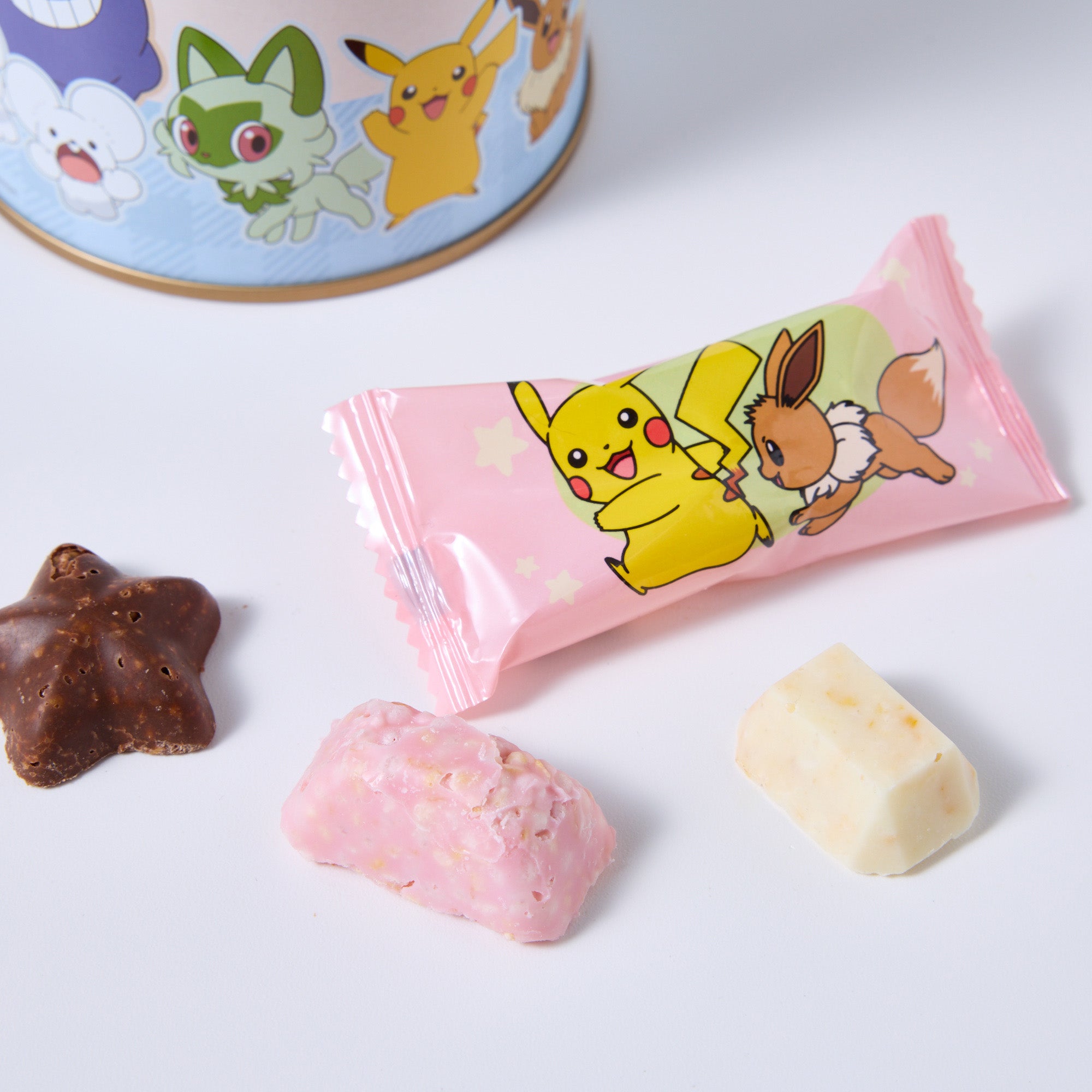 Pokémon Crunchy Chocolate Assortment Tin Barrel (8 Pieces)