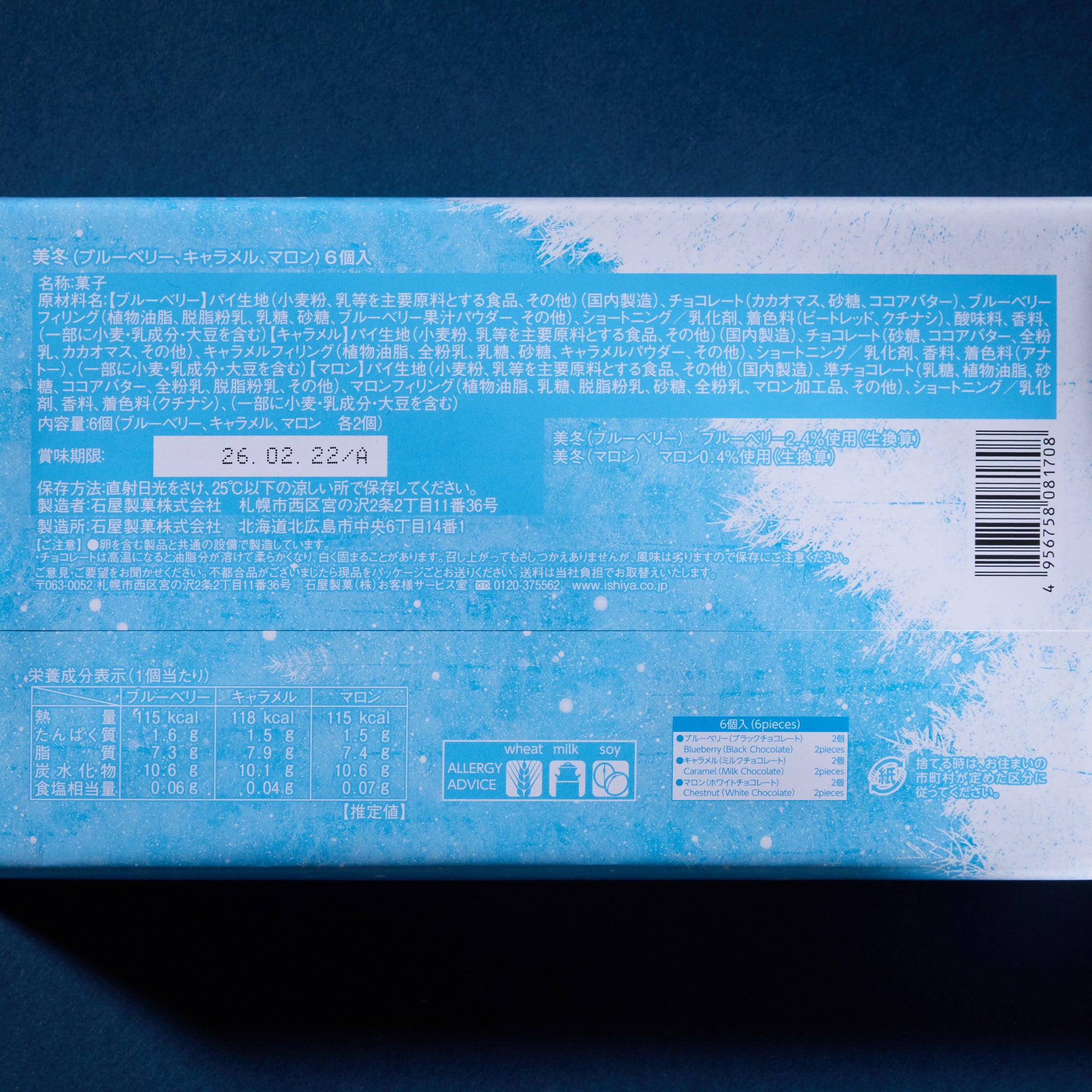 Ishiya Hokkaido Chocolate Pie Sticks (6 pieces)