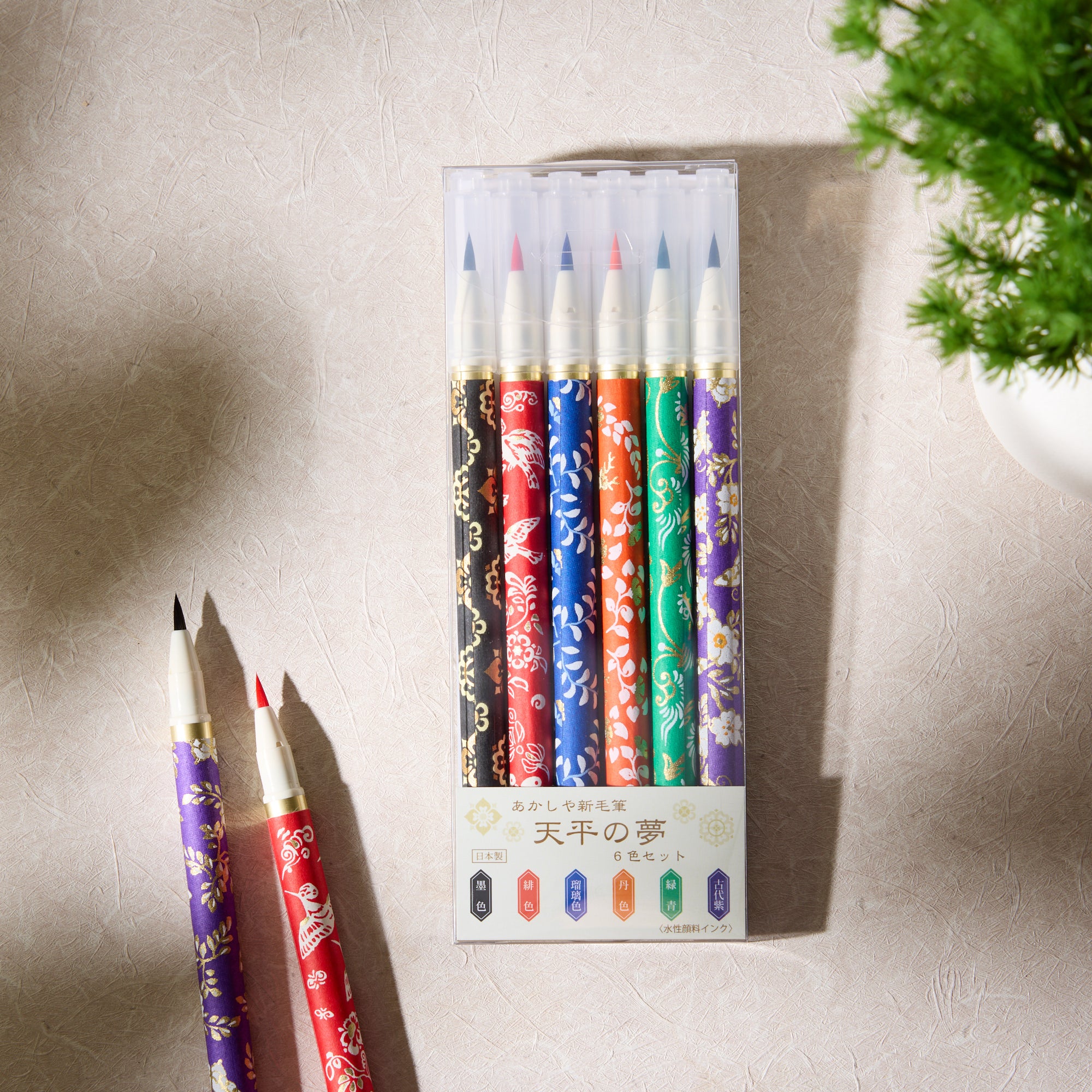 Japanese Calligraphy Brush Pen Assortment (6 pieces)