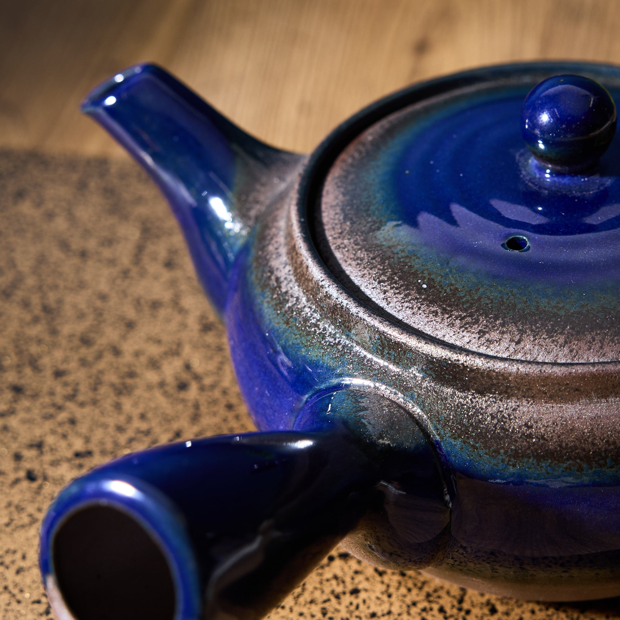 Blue Glaze Kyusu Teapot