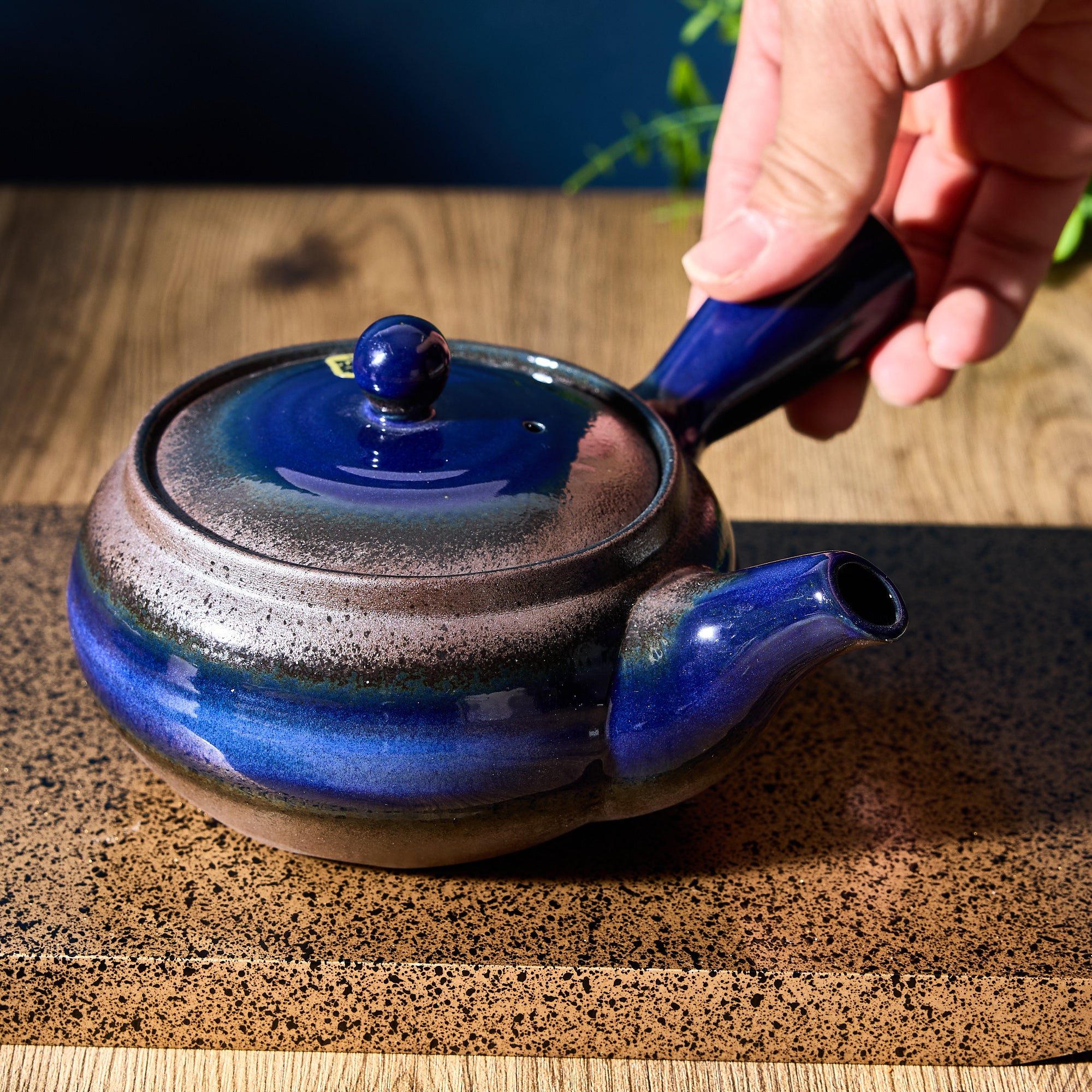 Blue Glaze Kyusu Teapot