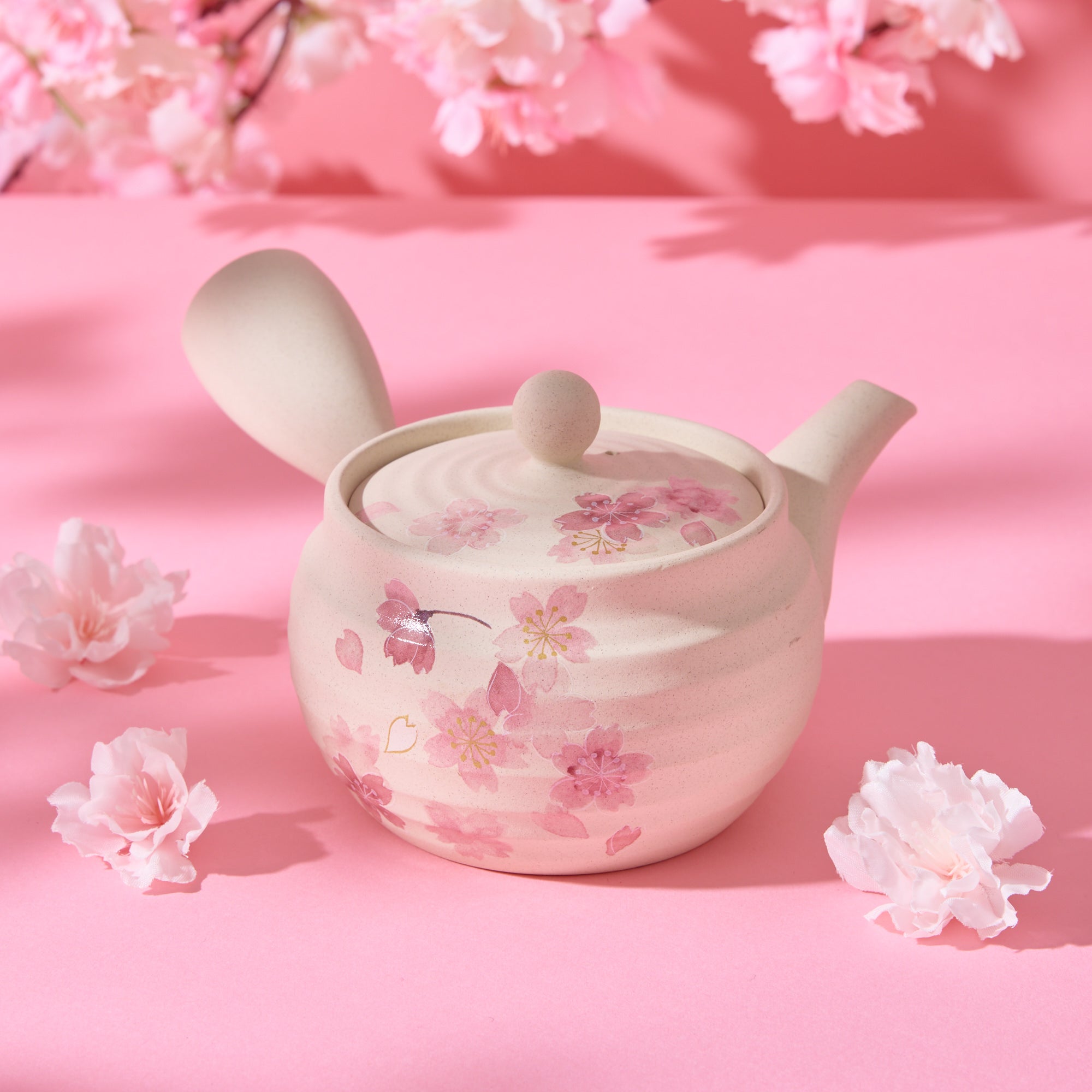 Sakura White Clay Kyusu Teapot