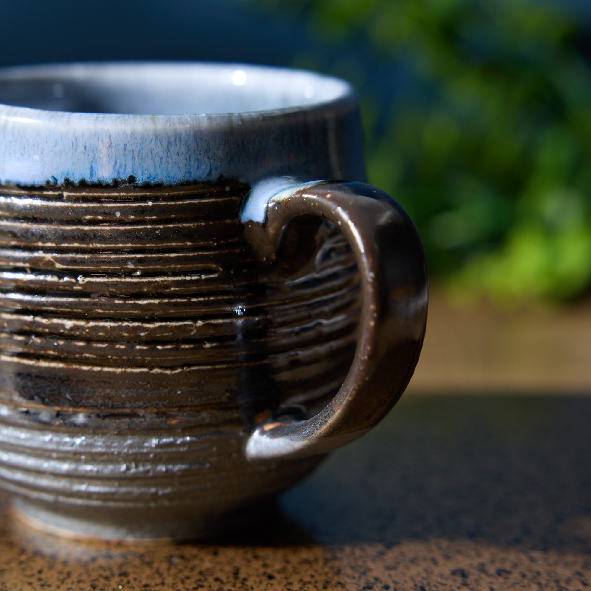 Mino Ware Blue Mug