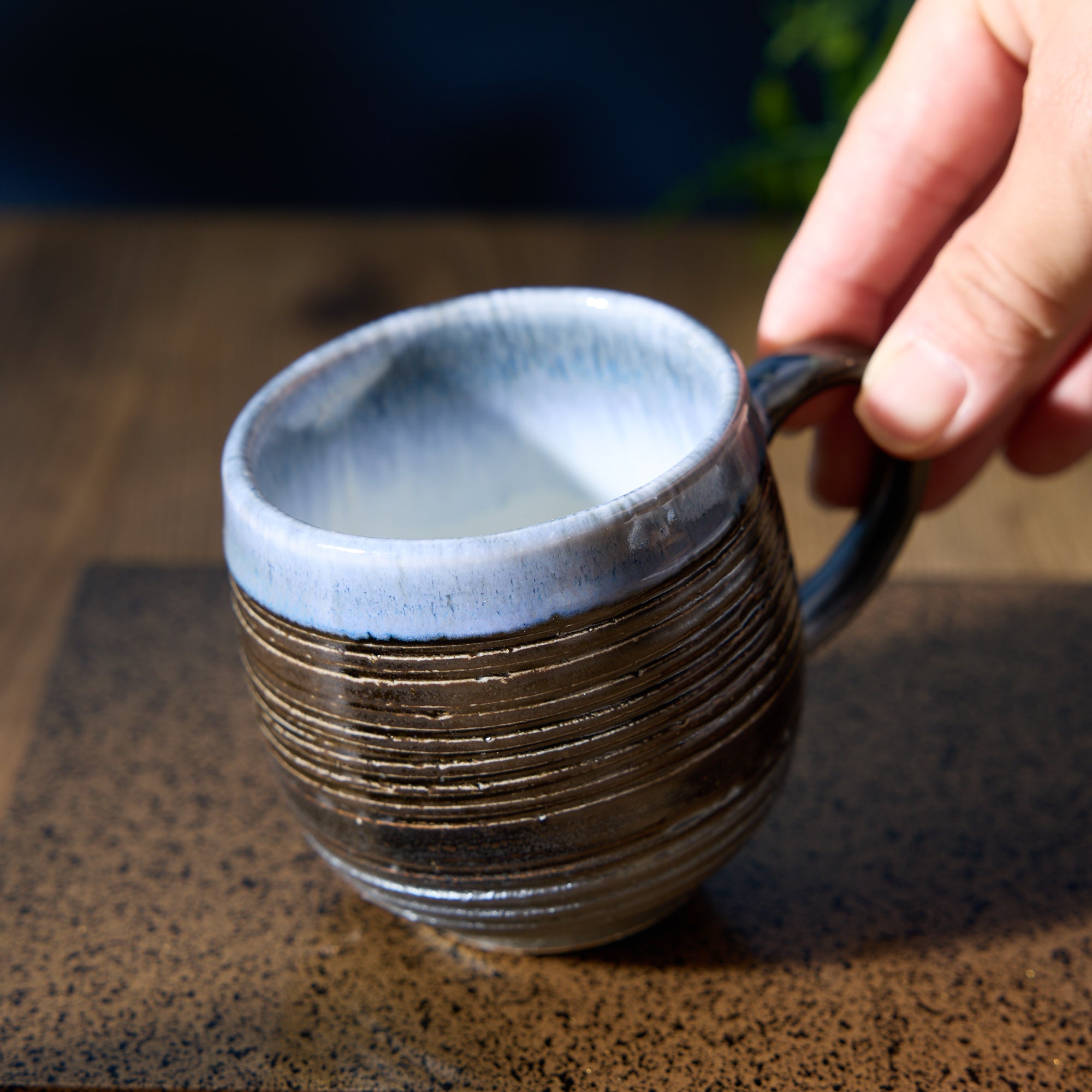 Mino Ware Blue Mug