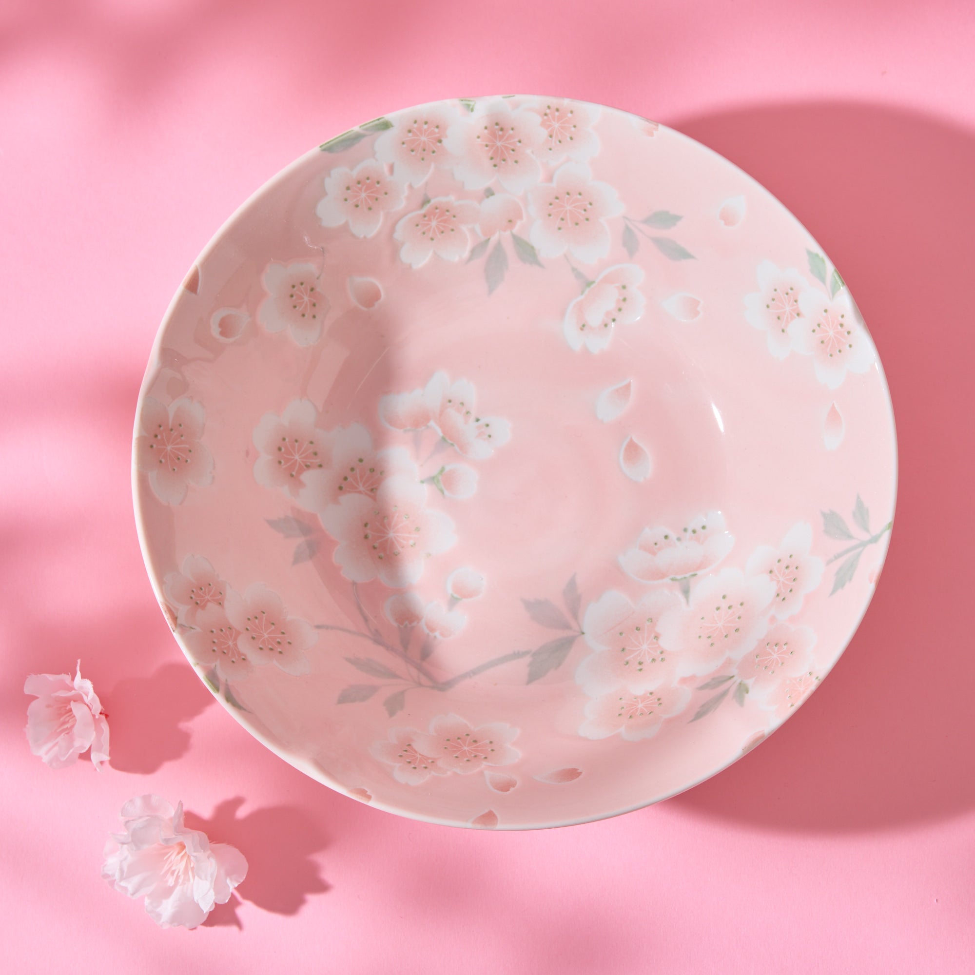 Full Bloom Sakura Large Mino Ware Bowl - Pink