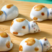 Kiyomizu Ware Cat Chopstick Rests - Brown Tabby (Set of 5)