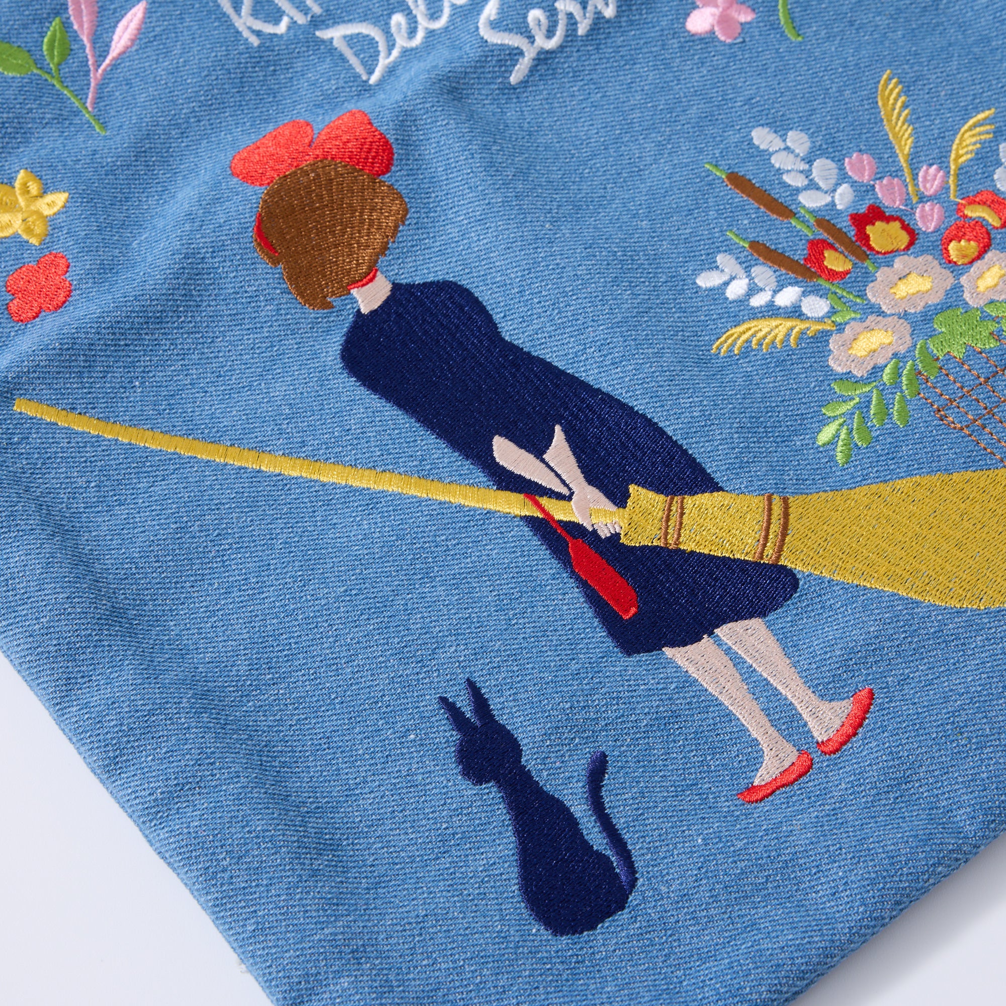 Kiki's Delivery Service Denim-Style Embroidered Tote Bag