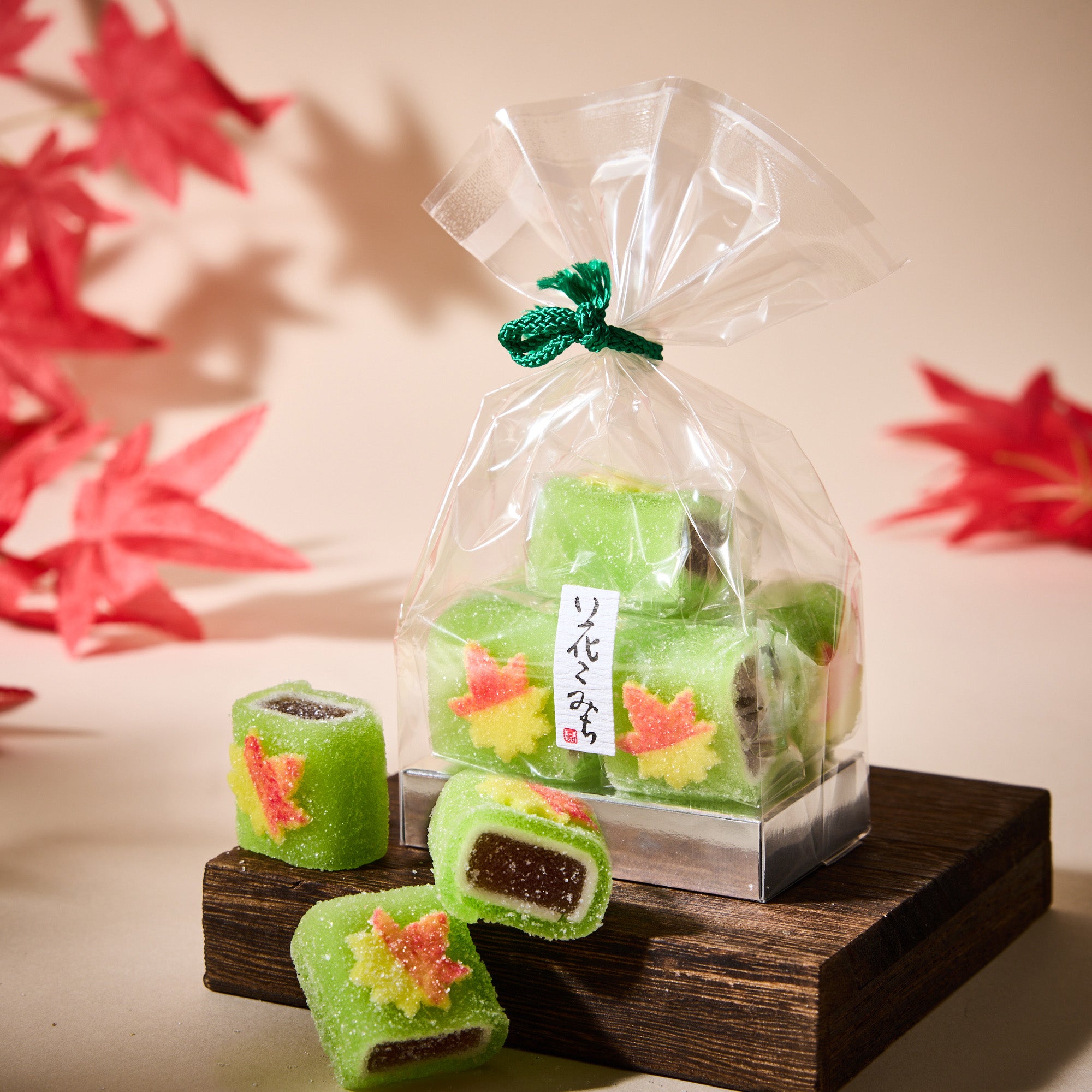 Kinchaku Autumn Leaves Wagashi Gummy