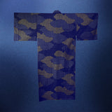 Japanese Kimono Robe (Navy Kumotori komon)