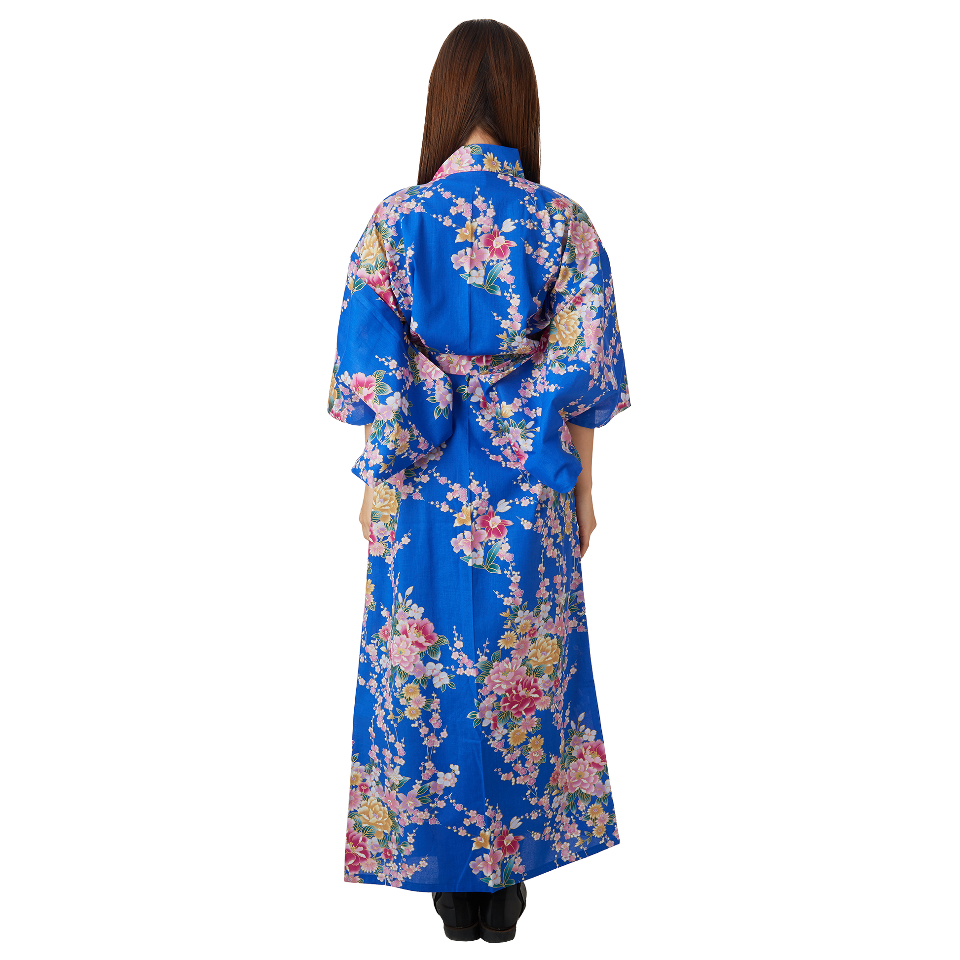 japanese traditional kimono dress blue Women's Unlined Denim Kimono Blue with Stitches: Japanese Traditional Clothes