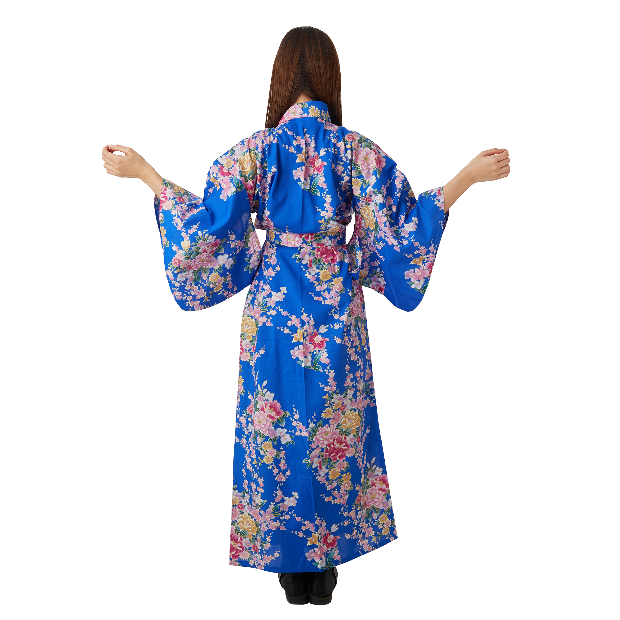 Japanese Kimono Robe - Blue Peony