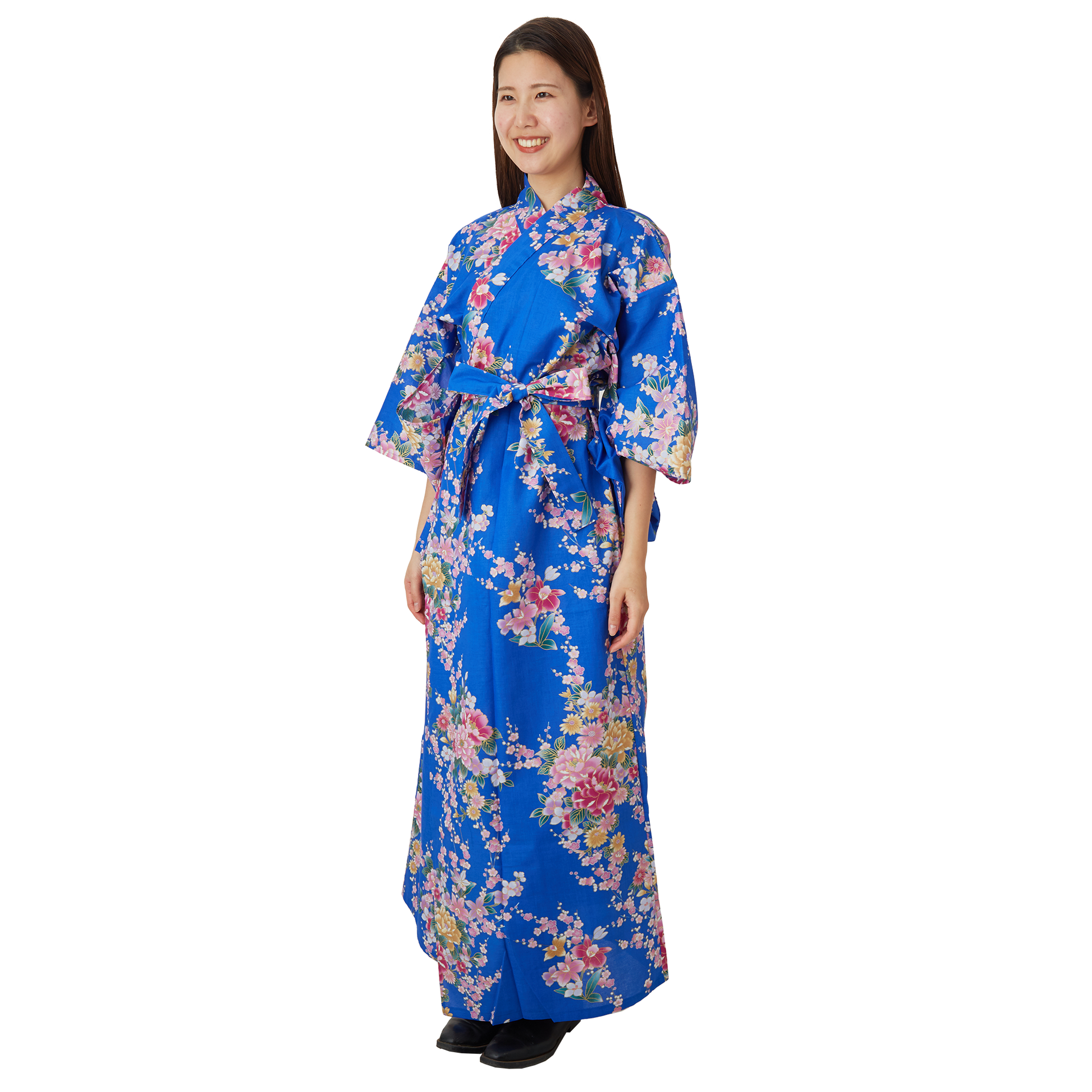 Japanese Kimono Robe - Blue Peony Japanese Kimono Robe - Blue Peony