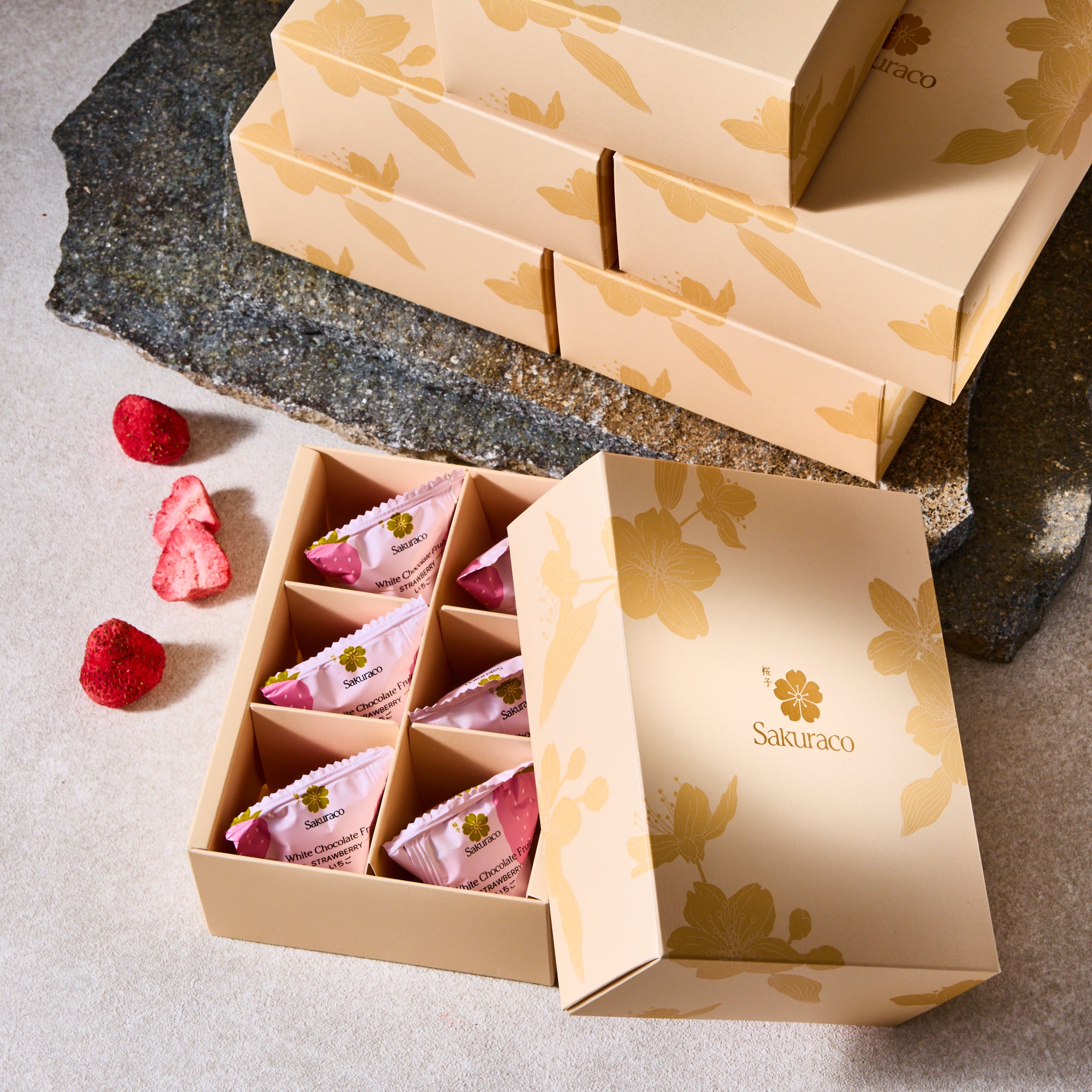 Sakuraco White Chocolate Fruit - Strawberry: 6 Box Set (36 pieces)