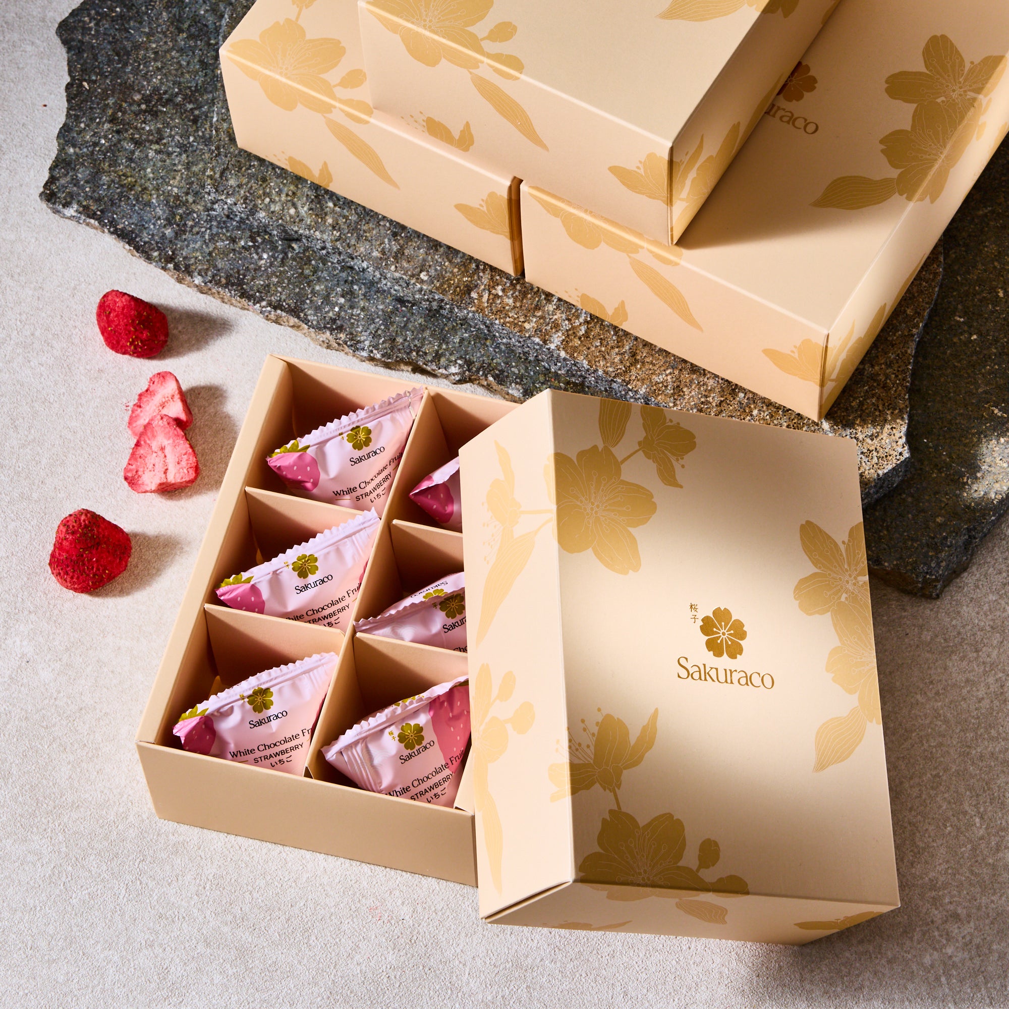 Sakuraco White Chocolate Fruit - Strawberry: 4 Box Set (24 pieces)