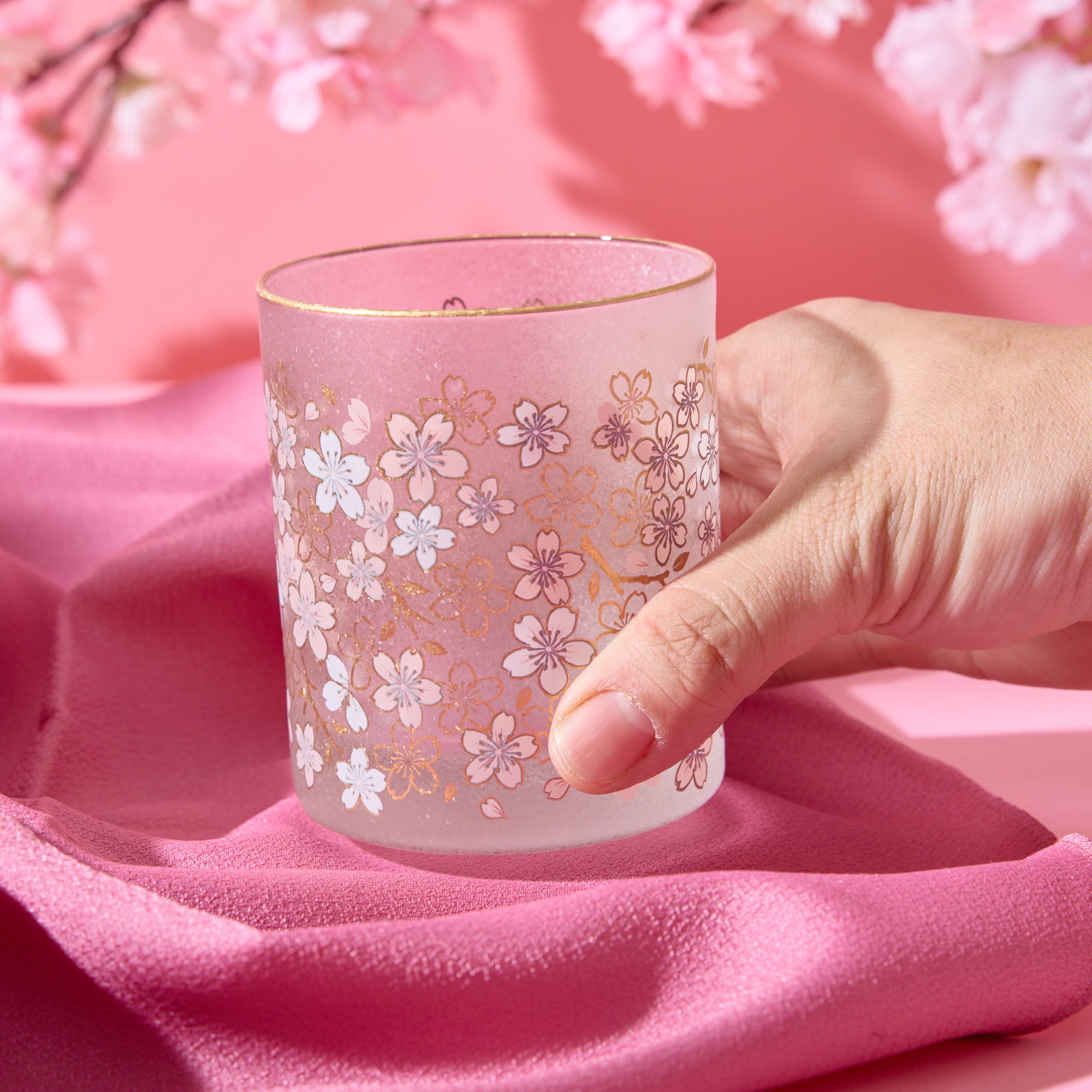 Sakura Gold Glass Tumbler