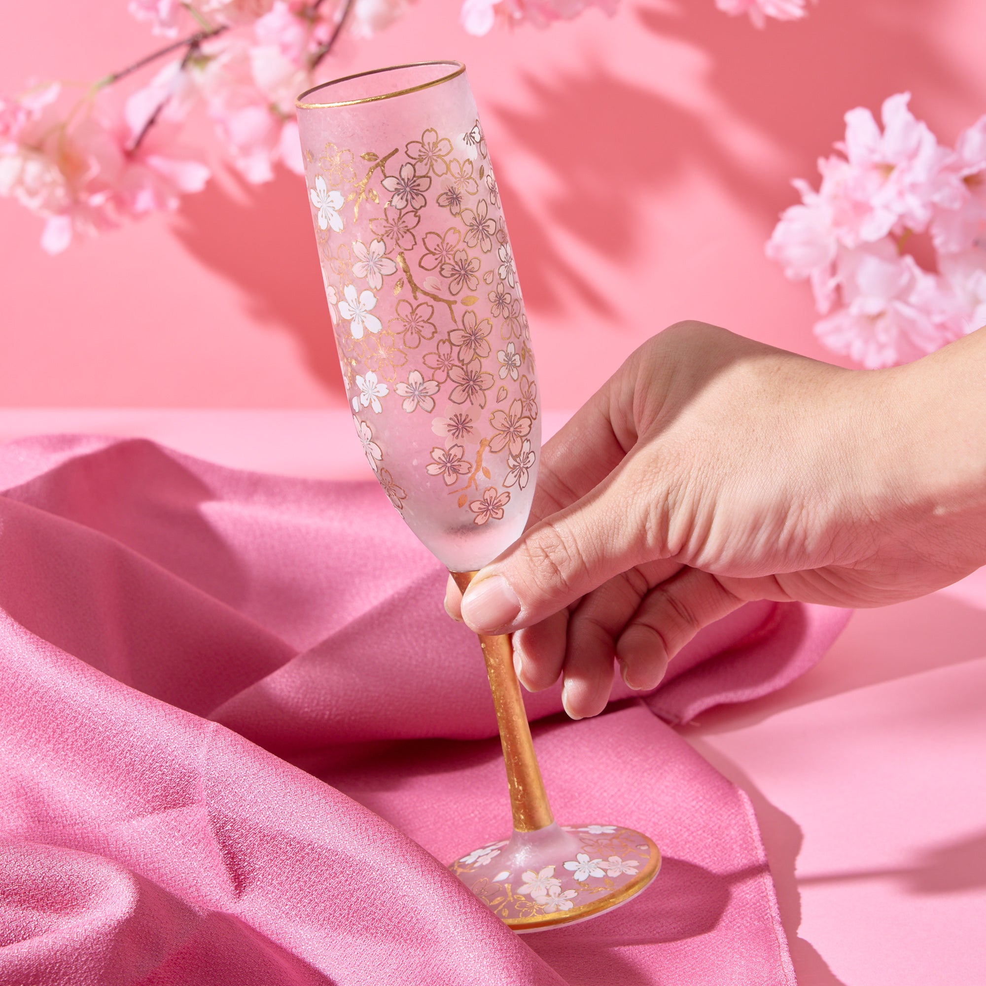 Sakura Gold Glass Champagne Flute