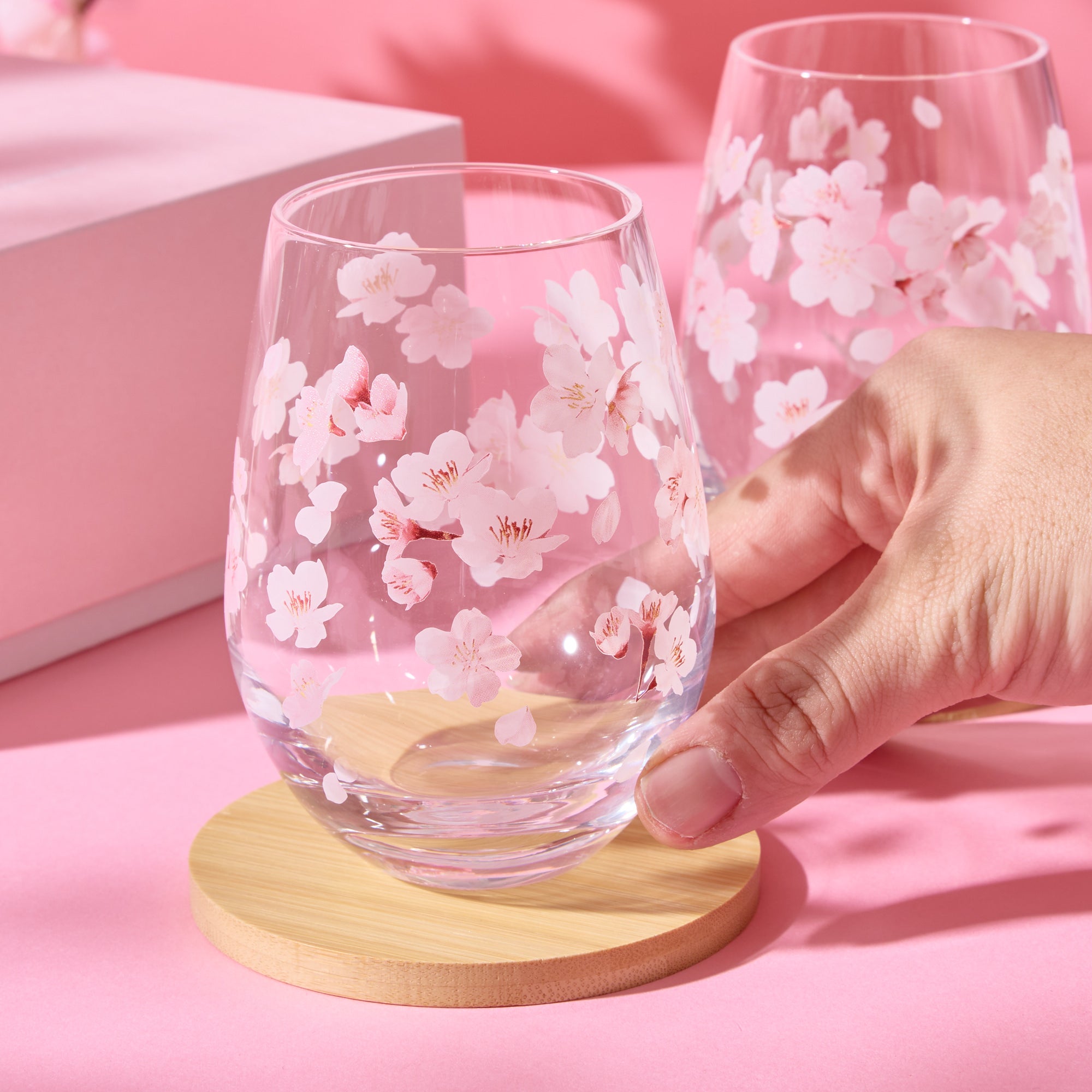 Hanafumi Sakura Glass Tumbler Pair Set