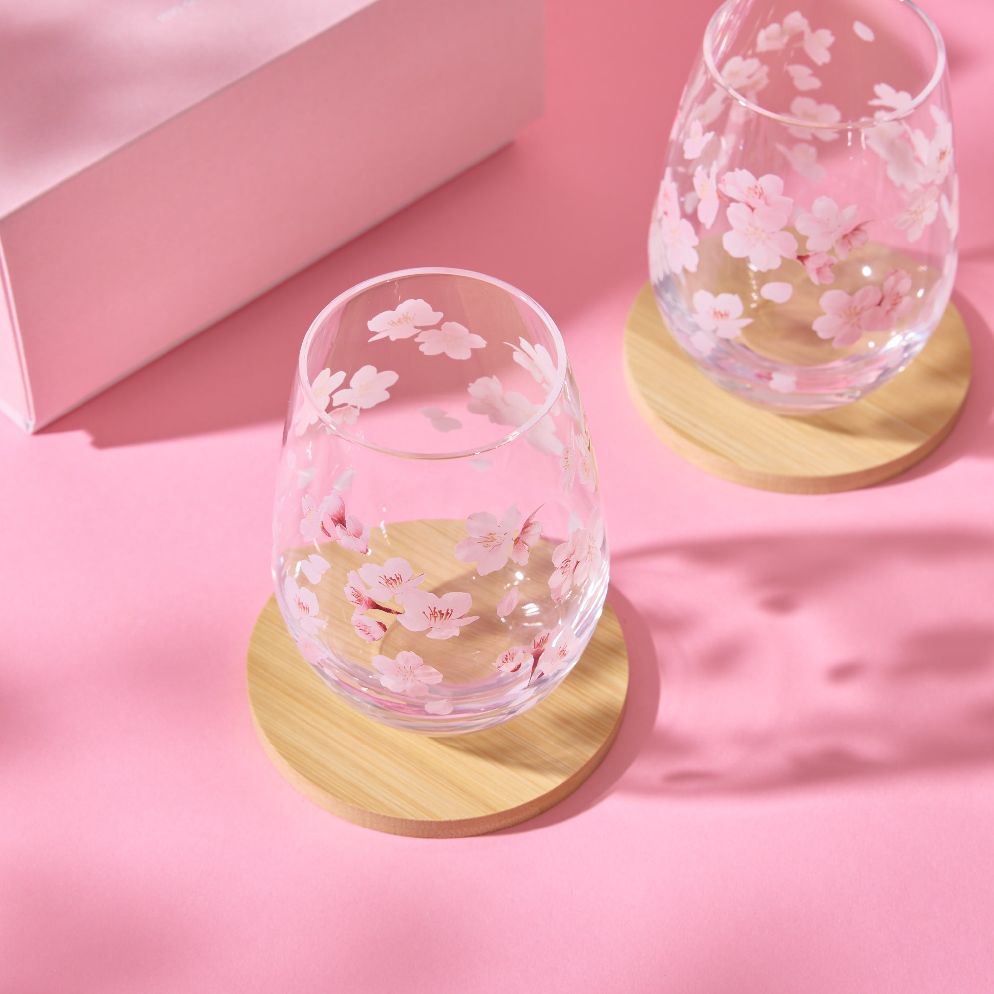Hanafumi Sakura Glass Tumbler Pair Set