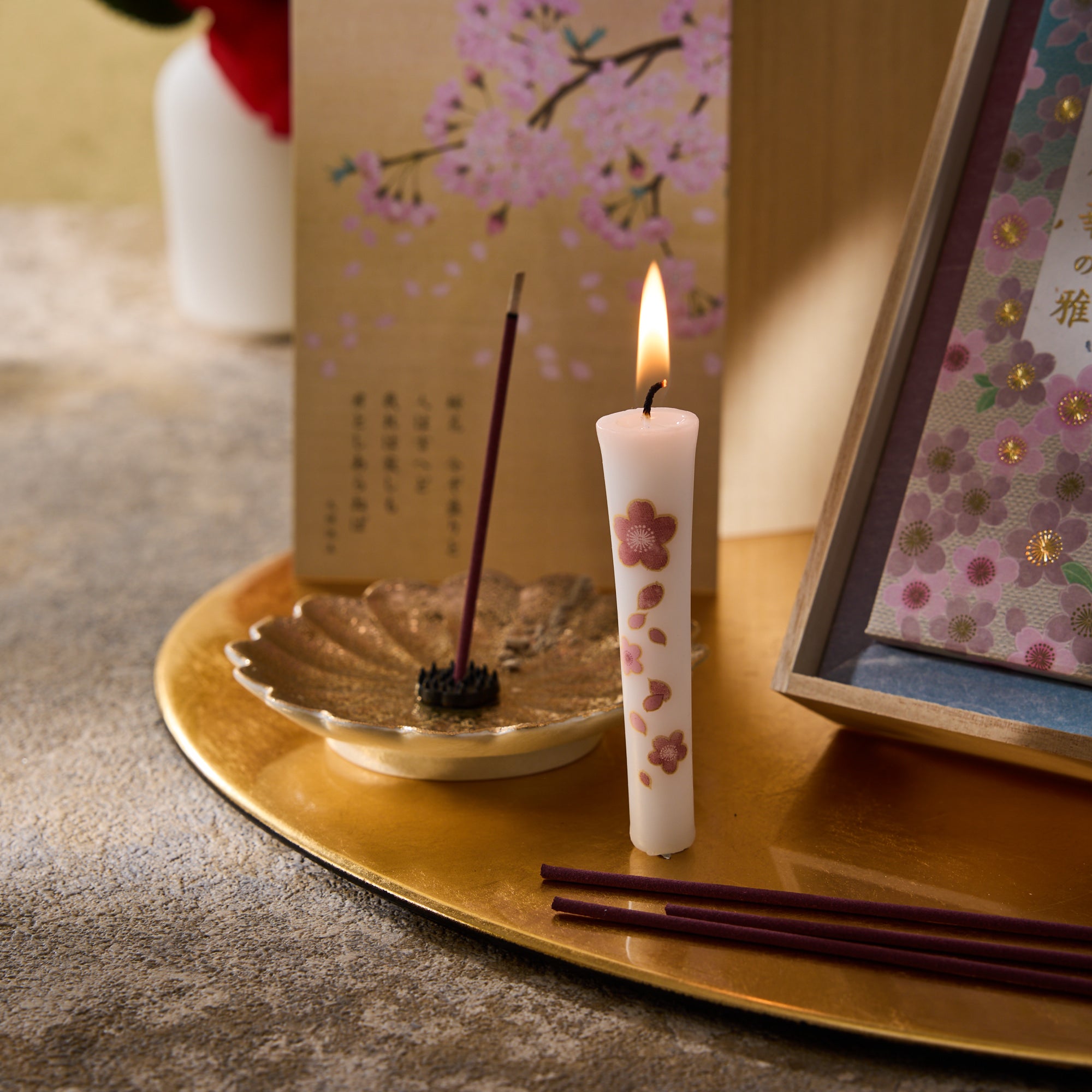 Sakura Candle & Incense Gift Set