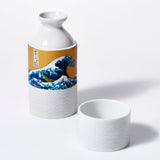Kutani Ware Wave Bottle & Cup Set