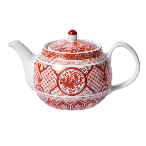 Kutani Ware Red Phoenix Teapot