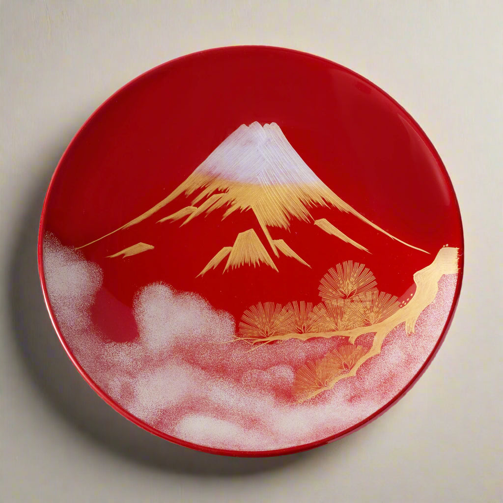 Mount Fuji Laquer Decorative Plate