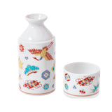 Kutani Ware Sake Flask & Cup Set
