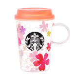 Starbucks Sakura 2024 Heat-Resistant Glass Mug w/ Lid 355ml