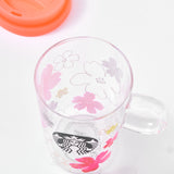 Starbucks Sakura 2024 Heat-Resistant Glass Mug w/ Lid 355ml