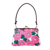 Handmade Flower-Patterned Clasp Bag - Camellia Pink