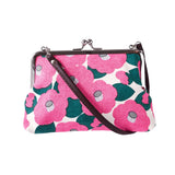 Handmade Flower-Patterned Clasp Bag - Camellia Pink