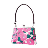 Handmade Flower-Patterned Clasp Bag - Camellia Pink