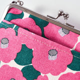 Handmade Flower-Patterned Clasp Bag - Camellia Pink