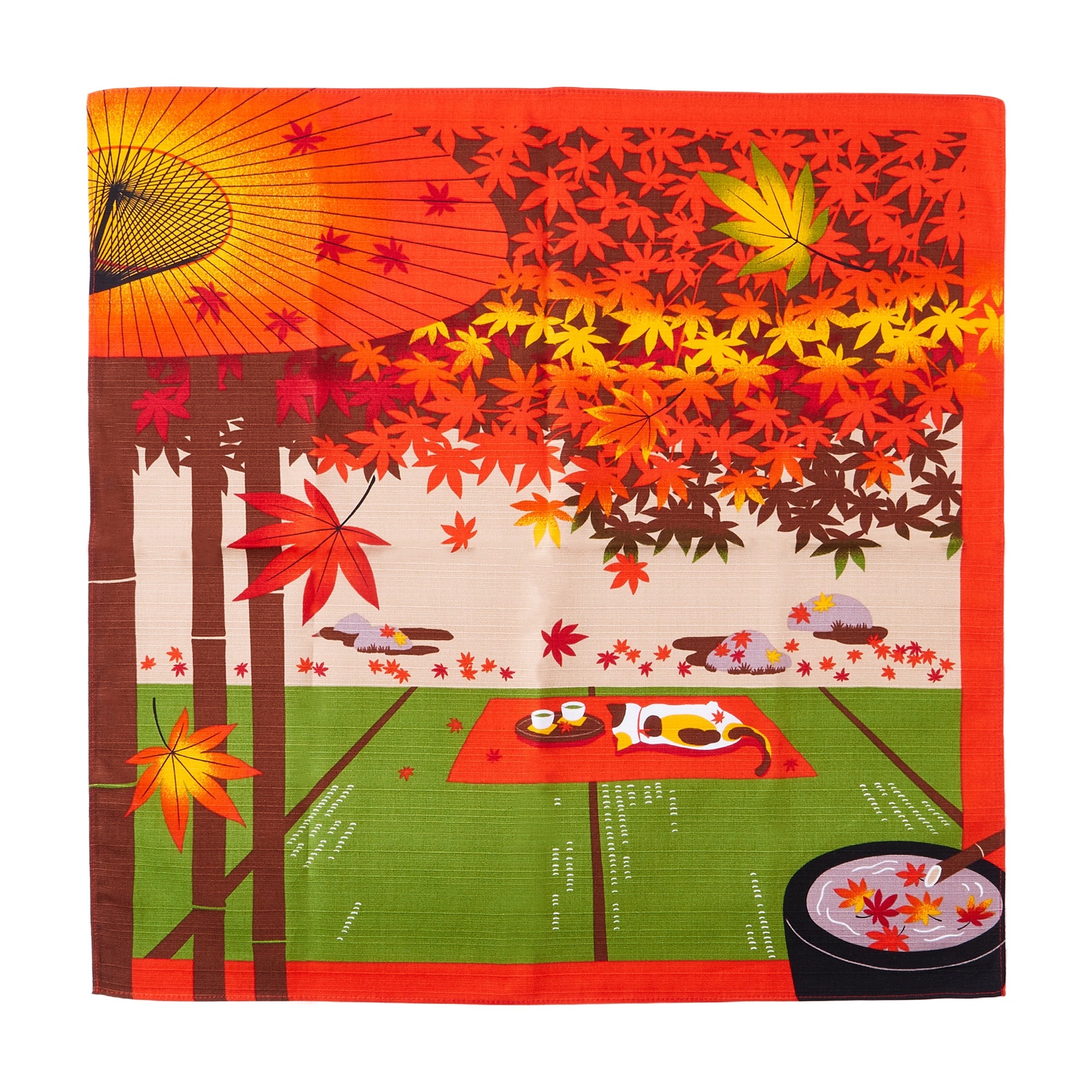 Autumn Cat Furoshiki (48cm)