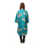 Japanese Cotton Kimono Robe -Turquoise blue