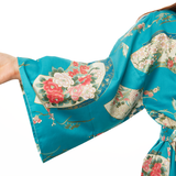 Japanese Cotton Kimono Robe -Turquoise blue