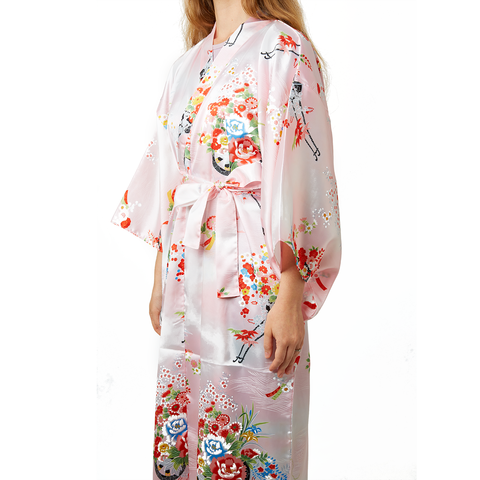 Japanese Kimono Robe - Pink Floral