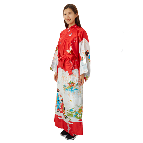 Japanese Kimono Robe - Red Maiko