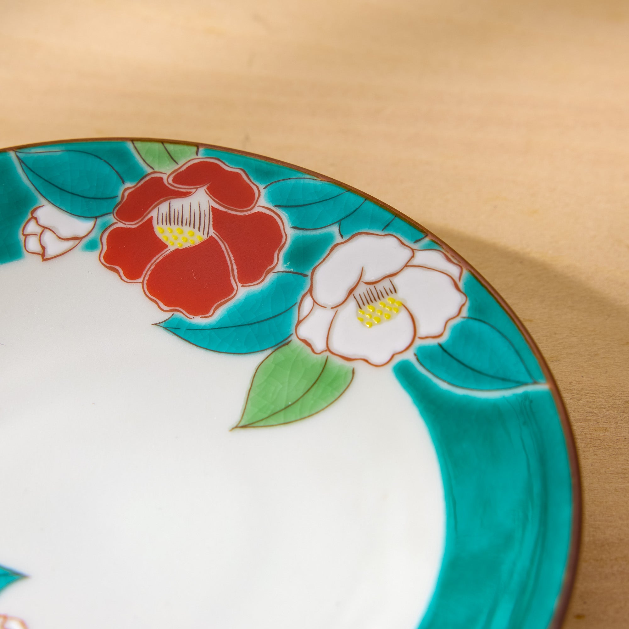 Camellia Kutani Ware Dish