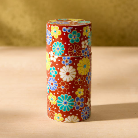 Kutani Ware Sake Set (Flowers)