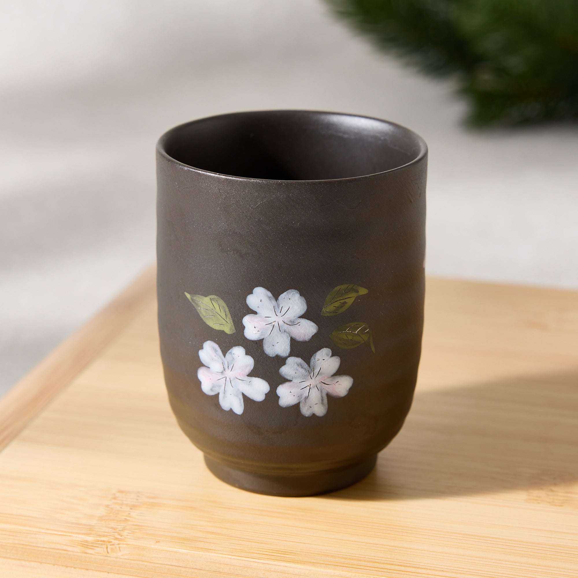 Hand-drawn Sakura Yunomi Teacup